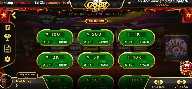 Mậu Binh Tại Go88 Cơ Hội Làm Giàu Cực Khủng Cho Mọi Game Thủ Chuyên Nghiệp