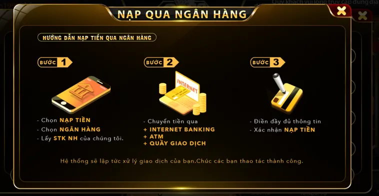 Nạp Tiền Qua Ngân Hàng Tại Go88 Siêu Tốc Cùng Hàng Loạt Ưu Đãi Khủng