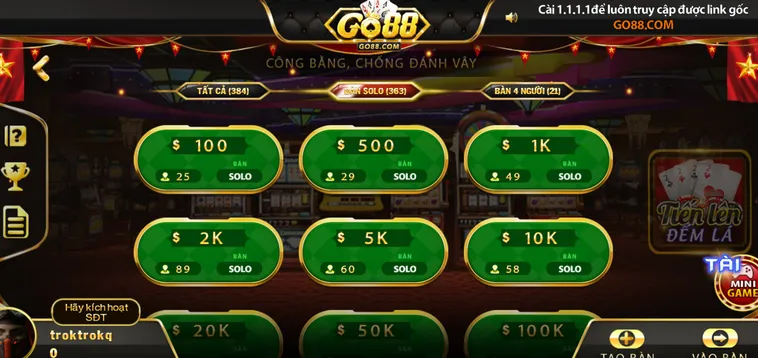 Chinh Phục Siêu Phẩm Tiến Lên Đếm Lá Tại Go88 Đầy Đẳng Cấp