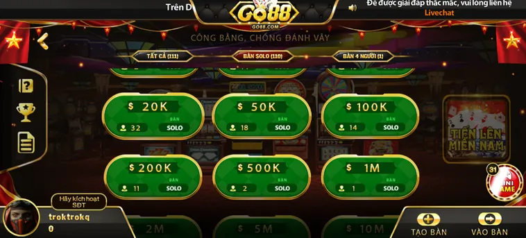 Trải Nghiệm Đỉnh Cao Tiến Lên Miền Nam Tại Go88 Cực Kỳ Hấp Dẫn