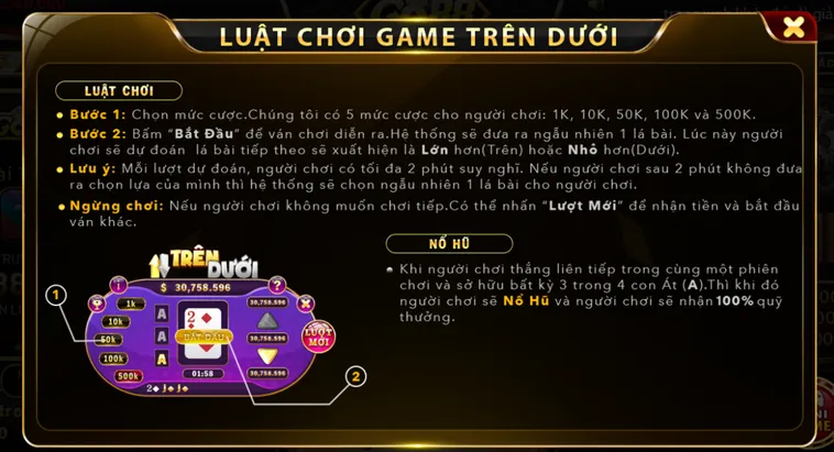 Minigame Trên Dưới Tại Go88 Cơ Hội Nhận Quà Khủng Và Tài Lộc Vàng Ròng Mỗi Ngày