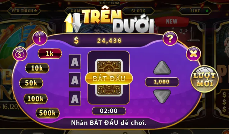Minigame Trên Dưới Tại Go88 Cơ Hội Nhận Quà Khủng Và Tài Lộc Vàng Ròng Mỗi Ngày